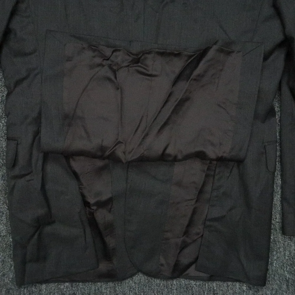 Saks Fifth Avenue Blazer Mens 42L Gray‎ Slim Fit Ermenegildo Zegna Wool Silk